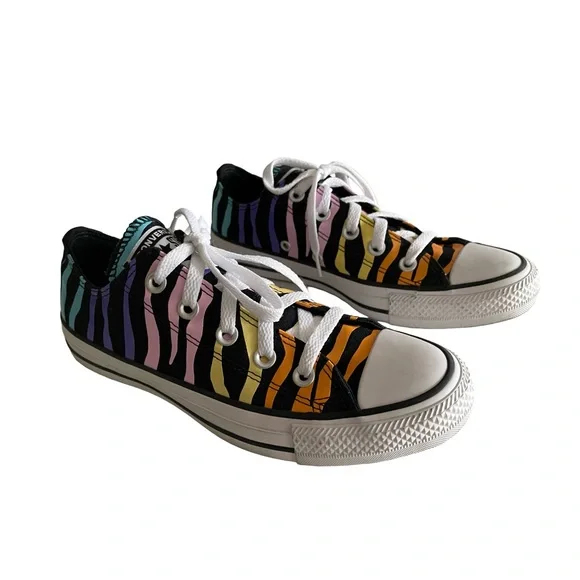 Converse Chuck Taylor All Star Multicolor Animal Stripe Low Top Sneakers Size 6 - Picture 6 of 13